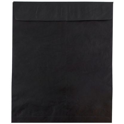 Picture of JAM Paper Tyvek Open-End 11-1/2 x 14-1/2in Envelopes, Gummed Closure Black, Pack Of 25 Envelopes