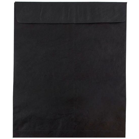 Picture of JAM Paper Tyvek Open-End 11-1/2 x 14-1/2in Envelopes, Gummed Closure Black, Pack Of 25 Envelopes