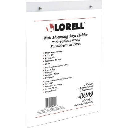 Picture of Lorell Wall-Mounted Sign Holder, 8-1/2in x 11in, Clear