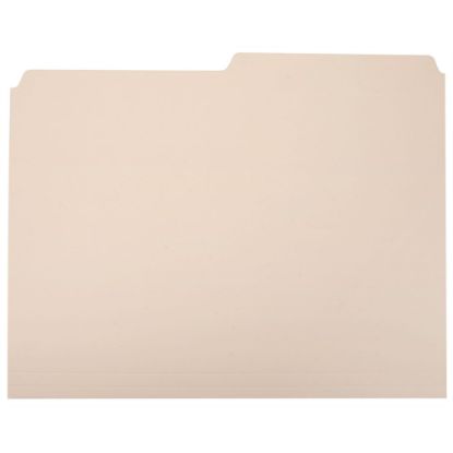 Picture of SKILCRAFT File Folders, 1/2 Cut, Letter Size, 30% Recycled, Manila, Pack Of 100 (AbilityOne 7530-00-281-5945)