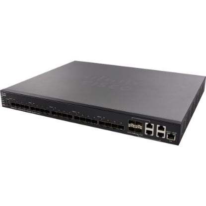 Picture of Cisco SX550X-24F 24-Port 10G SFP+ Stackable Managed Switch - 24 Ports - Manageable - 2 Layer Supported - Modular - Optical Fiber, Twisted Pair - Rack-mountable - Lifetime Limited Warranty