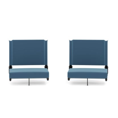 Picture of Flash Furniture Grandstand Comfort Seats, Teal/Black, Set Of 2 Seats