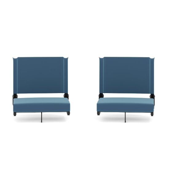 Picture of Flash Furniture Grandstand Comfort Seats, Teal/Black, Set Of 2 Seats