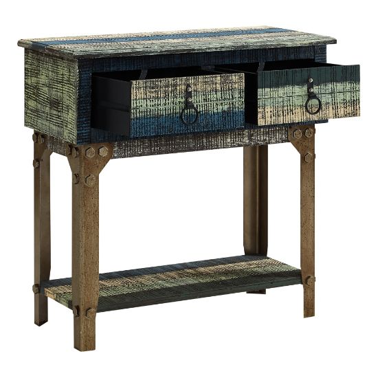 Picture of Powell Bota 2-Drawer Console Table, 30-3/4inH x 31-1/2inW x 14-3/5inD, Weathered Multicolor