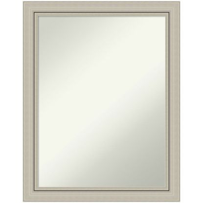 Picture of Amanti Art Narrow Non-Beveled Rectangle Wood-Framed Bathroom Wall Mirror, 27-3/4in x 21-3/4in, Romano Silver