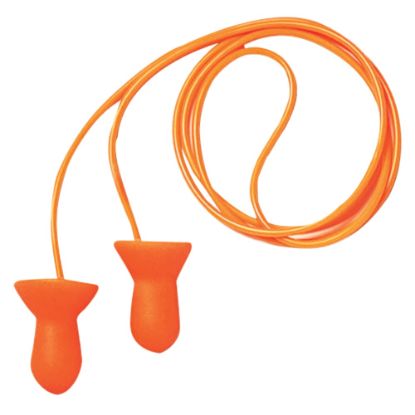 Picture of Quiet Reusable Earplugs, Foam, Orange, Corded, Poly Bag