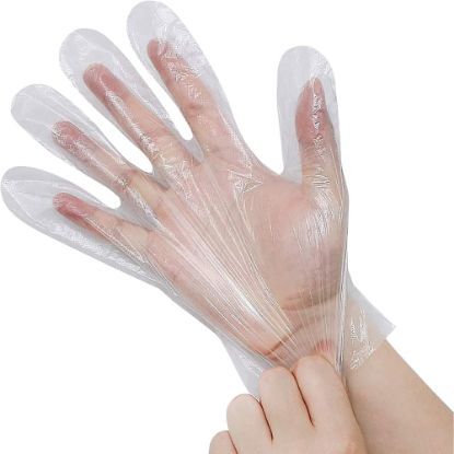 Picture of SKILCRAFT Stretch Hybrid Lightweight Polyethylene Disposable Gloves, Large, Clear, Box Of 200 Gloves