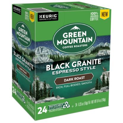 Picture of Green Mountain Coffee Single-Serve Coffee K-Cup, Black Granite Espresso, Carton Of 24 Pods