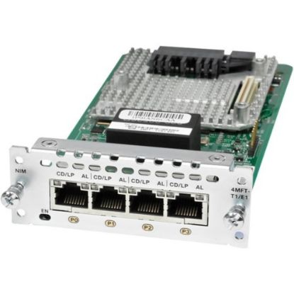 Picture of Cisco 4 Port Multi-Flex Trunk Voice/Clear-Channel Data T1/E1 Module - For Voice, Wide Area Network - 4 x T1/E1 Network2.048