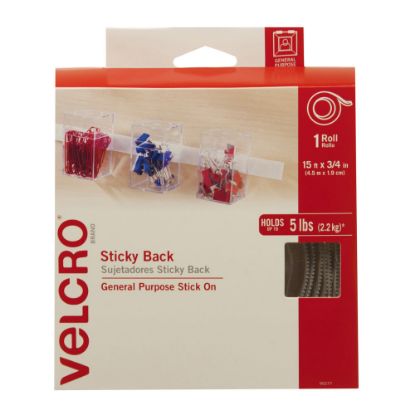 Picture of VELCRO Brand STICKY BACK Tape Roll, 3/4in x 15ft, White