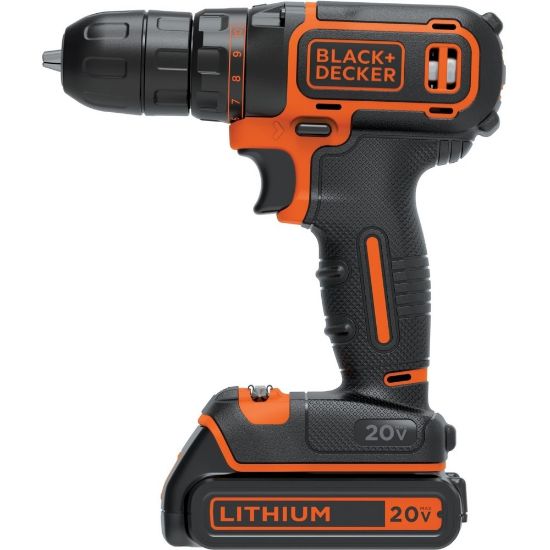 Picture of Black+Decker 20V MAX Lithium Drill/Driver - Driver Drill - 0.38in Chuck - 20 V DC - Cordless - Lithium Ion (Li-Ion)