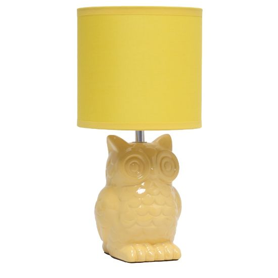 Picture of Simple Designs Owl Table Lamp, 12-13/16inH, Dandelion Yellow/Dandelion Yellow