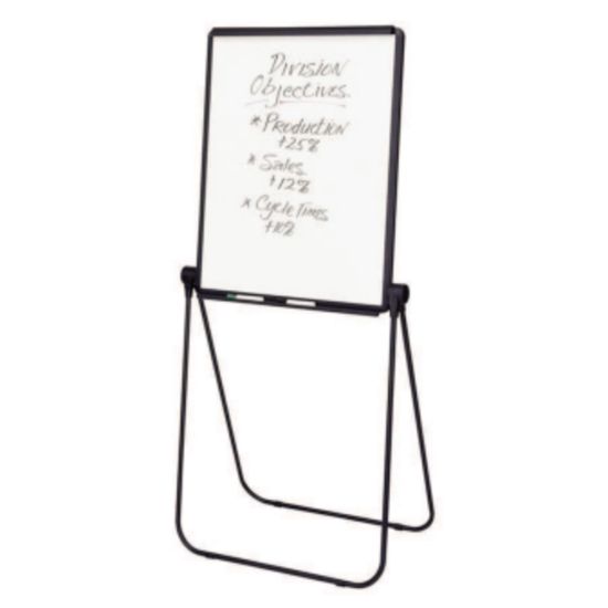 Picture of Quartet Ultima Easel, Whiteboard/Flipchart, 27in x 34in, Reversible, Black Frame