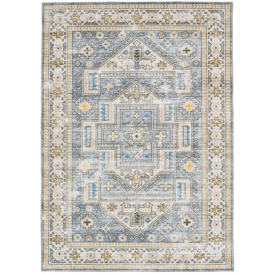 Picture of Linon Washable Indoor Rug, Runa, 5ft x 7ft, Gray/Beige