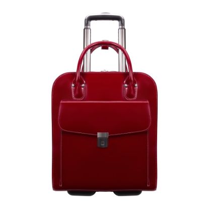 Picture of McKlein Uptown Vertical Wheeled Briefcase with 15in Laptop Pocket, Red