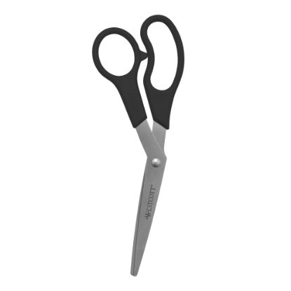 Picture of Westcott All-Purpose Value Stainless Steel Scissors, 8in, Bent, Black