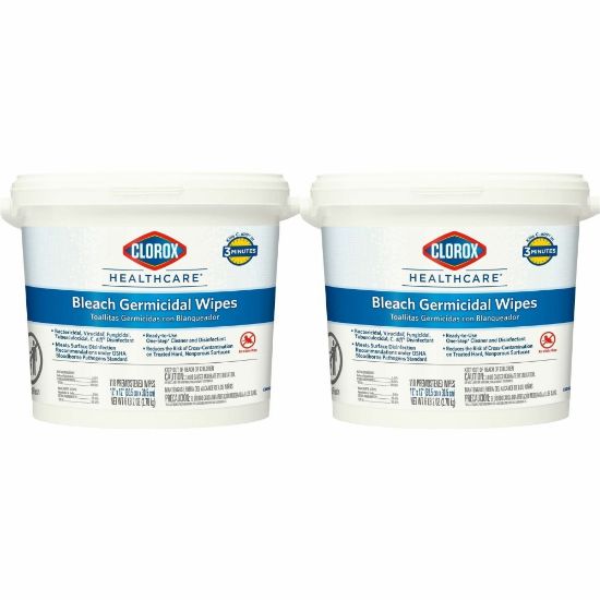 Picture of Clorox Healthcare - Disinfectant wipes - disposable - 110 sheets - white - pack of 2