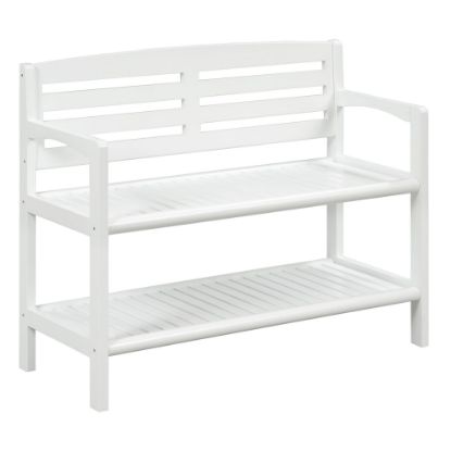 Picture of New Ridge Home Goods Abingdon Bench With Shelf, White