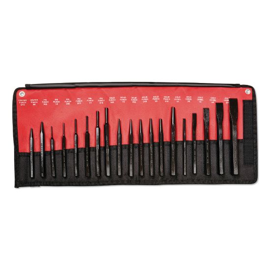 Picture of 19 Piece Punch & Chisel Kits, Pointed; Round, English, Pouch