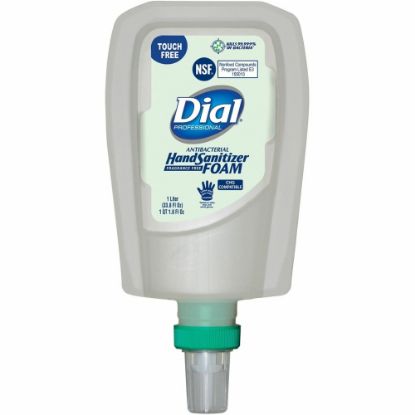 Picture of Dial Hand Sanitizer Foam Refill - 33.8 fl oz (1000 mL) - Touchless Dispenser - Kill Germs - Hand - Yes - Clear - Non-drying, Dye-free - 3 / Carton