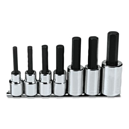 Picture of PROTO 7-Piece Hex-Bit Socket Set, SAE, 1/2in Drive, 1/4in to 5/8in