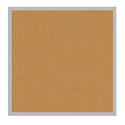 Picture of Ghent Cork Bulletin Board, 48 1/2in x 48 1/2in, Aluminum Frame With Silver Finish