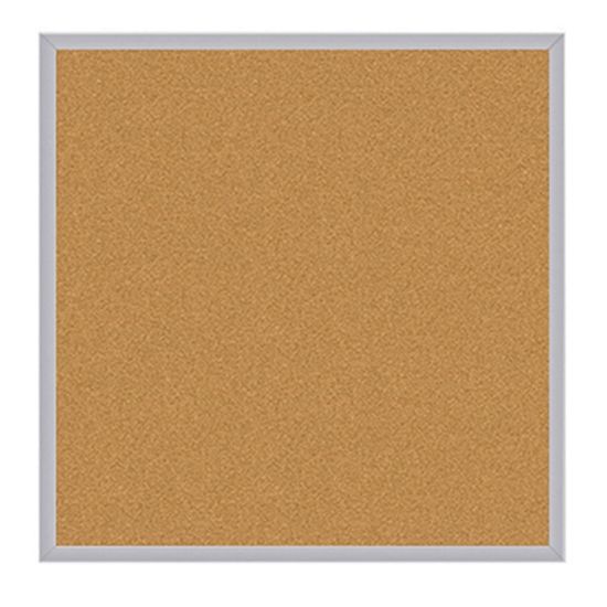 Picture of Ghent Cork Bulletin Board, 48 1/2in x 48 1/2in, Aluminum Frame With Silver Finish