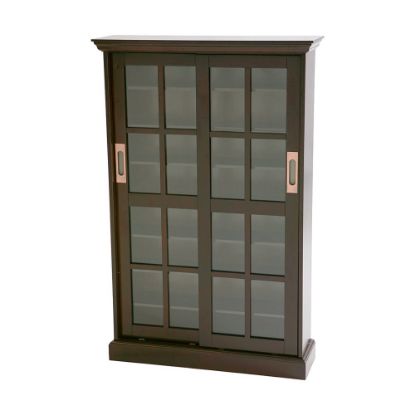 Picture of SEI Furniture Sliding-Door Media Cabinet, Espresso