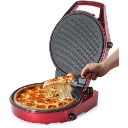 Picture of Commercial Chef Multifunction Pizza Maker And Indoor Grill, Red