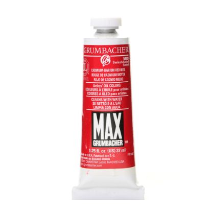 Picture of Grumbacher Max Water Miscible Oil Colors, 1.25 Oz, Cadmium Barium Red Medium