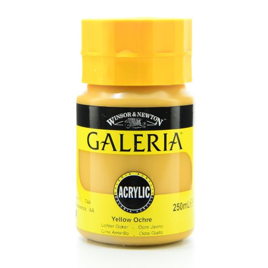 Picture of Winsor & Newton Galeria Flow Formula Acrylic Colors, 250 mL, Yellow Ochre, 744, Pack Of 2