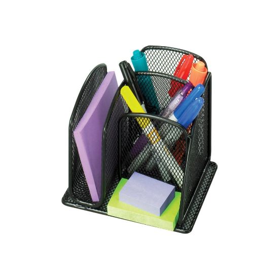 Picture of Safco Onyx - Desk organizer - 5.98 in x 5.24 in - powder-coated steel mesh - black