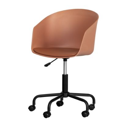 Picture of South Shore Flam Plastic Mid-Back Swivel Chair, Burnt Orange/Black