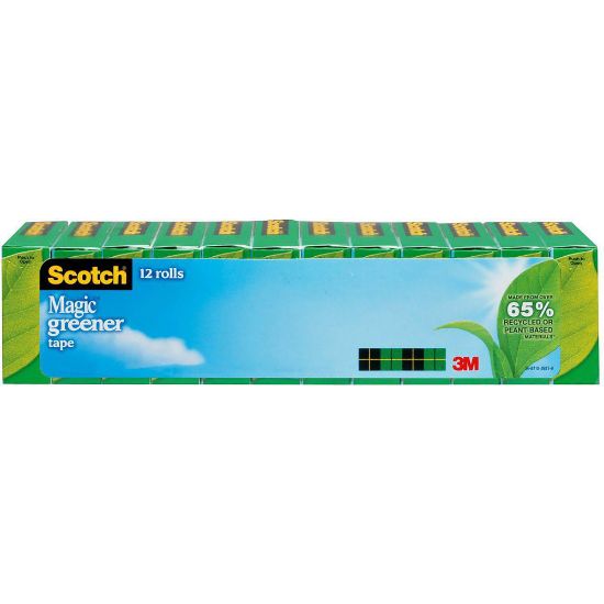 Picture of Scotch Greener Magic Tape, Invisible, 3/4 in. x 900 in., 12 Tape Rolls, Home Office, Back to School Supplies and College Essentials for Students and Teachers