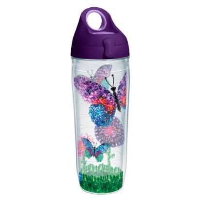 Picture of Tervis American Cancer Society Butterflies Water Bottle With Lid, 24 Oz, Clear