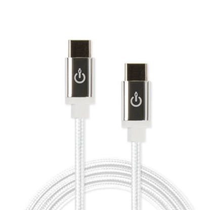 Picture of Limitless Innovations CableLinx Elite USB-C To USB-C Charge And Sync Braided Cable, White, USBC-C72-002-GC