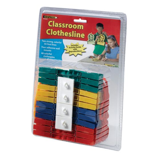 Picture of Teacher Created Resources Classroom Clothesline - Classroom, Display, Decoration - 2.30inHeight x 7.70inWidth x 10.80inLength - 1 / Pack - Multi