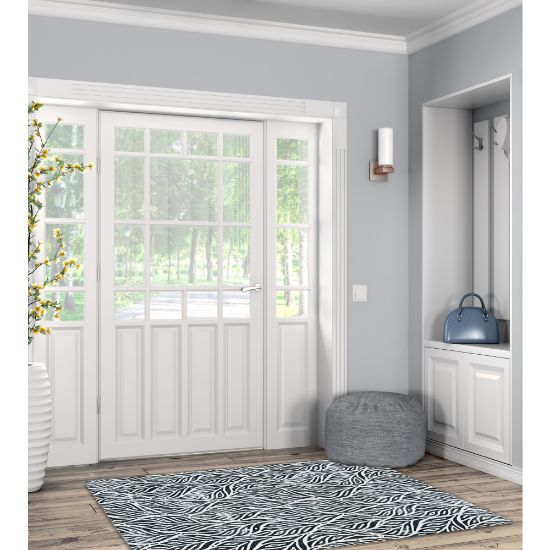 Picture of Linon Washable Indoor Rug, Brigid, 3ft x 5ft, Ivory/Black