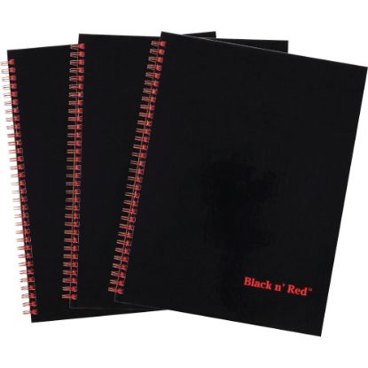 Picture of Black n Red Hardcover Twinwire Business Notebooks, 12in x 8 1/2in, Black/Red, Pack Of 3