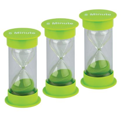 Picture of Teacher Created Resources 5 Minute Sand Timers, Lime Green, Pack Of 3 Timers