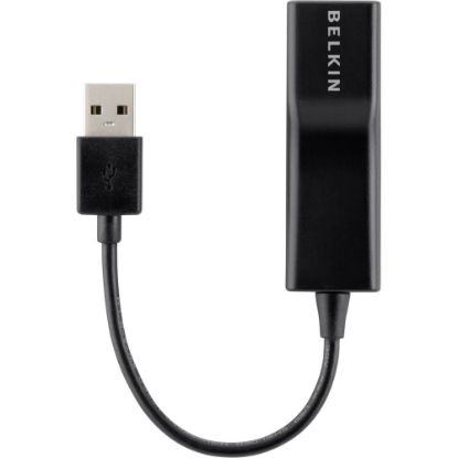 Picture of Belkin USB 2.0 Ethernet Adapter - USB - 1 Port(s) - 1 x Network (RJ-45) - Twisted Pair - 10/100Base-TX - Desktop