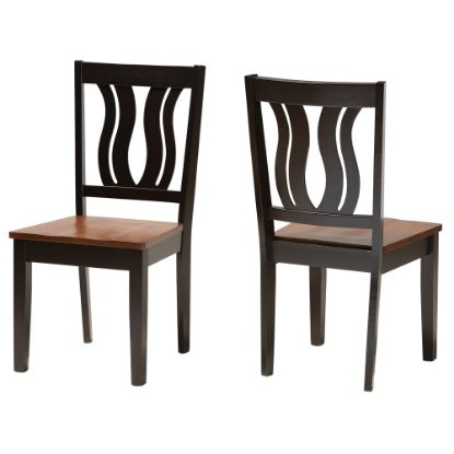 Picture of Baxton Studio Fenton Dining Chairs, Dark Brown/Walnut Brown, Set Of 2 Chairs