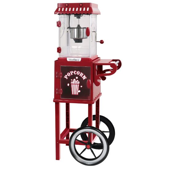 Picture of West Bend Popcorn Cart Popcorn Maker, 45-5/16inH x 18-9/16inW x 15inD, Black