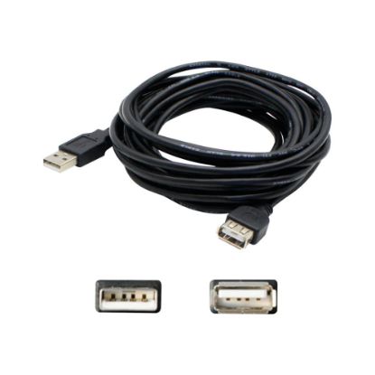 Picture of AddOn 15.0ft USB 2.0 (A) to USB 2.0 (A) Extension Cable - USB extension cable - USB (F) to USB (M) - USB 2.0 - 15 ft - black