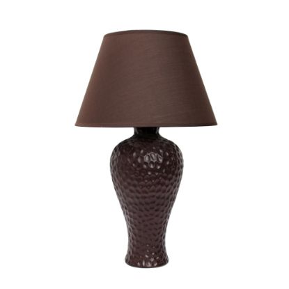 Picture of Simple Designs Curvy Ceramic Table Lamp, 19 1/2inH, Brown Shade/Brown Base