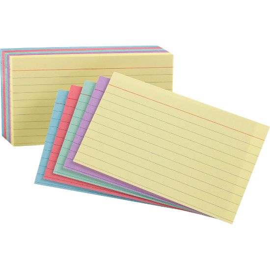 Picture of Tops Index Cards, Ruled, 5in x 8in, Assorted Colors, Pack Of 100