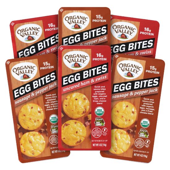 Picture of Organic Valley Egg Bites Variety Pack, 4 Oz, 2 Bites Per Containers, Pack Of 3 Containers