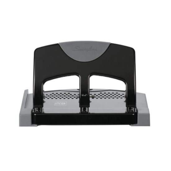 Picture of Swingline SmartTouch Low-Force 3-Hole Punch, Black/Gray