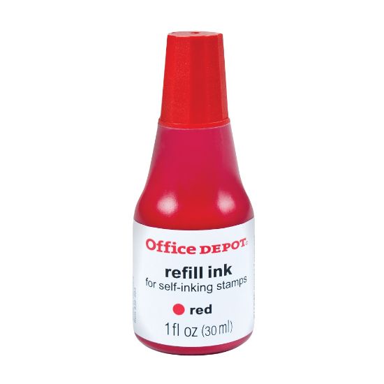 Picture of Office Depot Brand Self-Inking Refill Ink, 1 Oz, Red