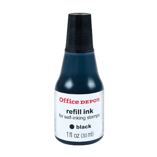 Picture of Office Depot Brand Self-Inking Refill Ink, 1 Oz, Black